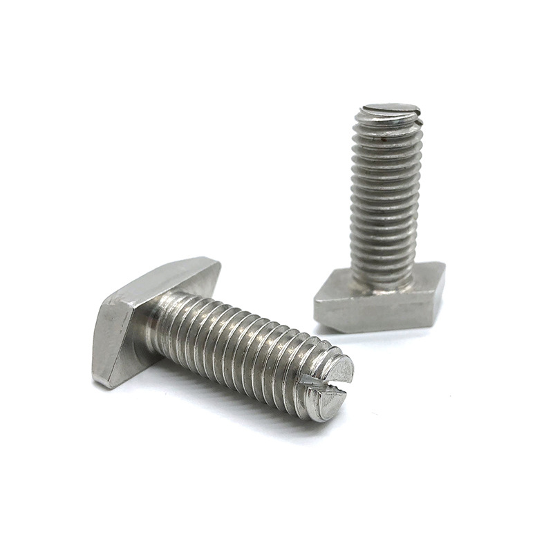 T Slot Drop-in Sliding Bolts ມີຫົວ T ຮູບສໍາລັບຮາດແວ